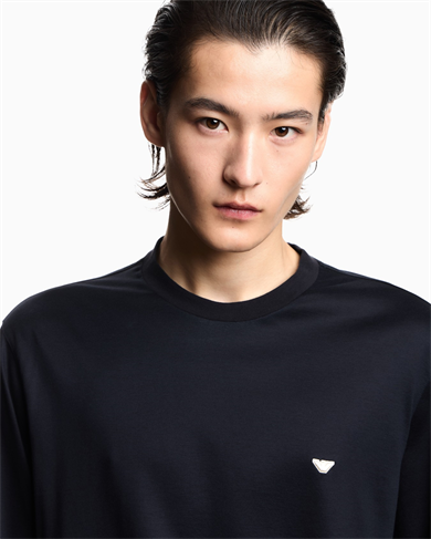 Emporıo Armani Erkek Slim Fit Bisiklet Yakalı Uzun Kollu Lacivert Sweatshirt EM004591 AF13747-UB118