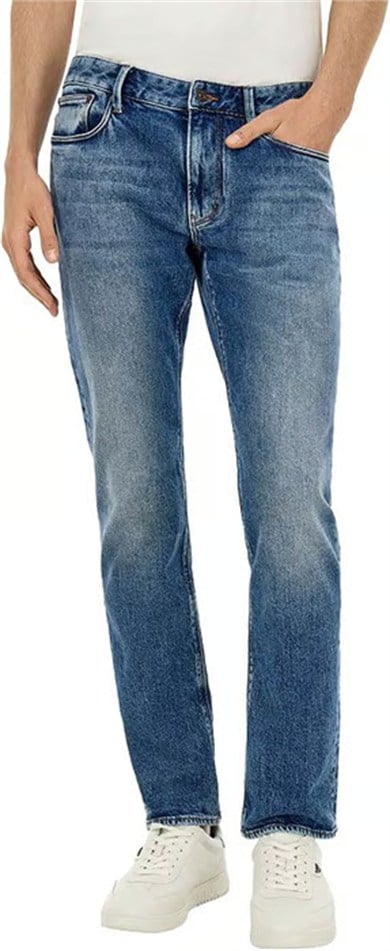 Emporıo Armani Erkek Slim Fit Beş Cepli Esnek Yıkamalı Denim Lacivert Jeans EM000121 AF27776-MB001