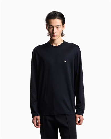 Emporıo Armani Erkek Slim Fit Bisiklet Yakalı Uzun Kollu Lacivert Sweatshirt EM004591 AF13747-UB118