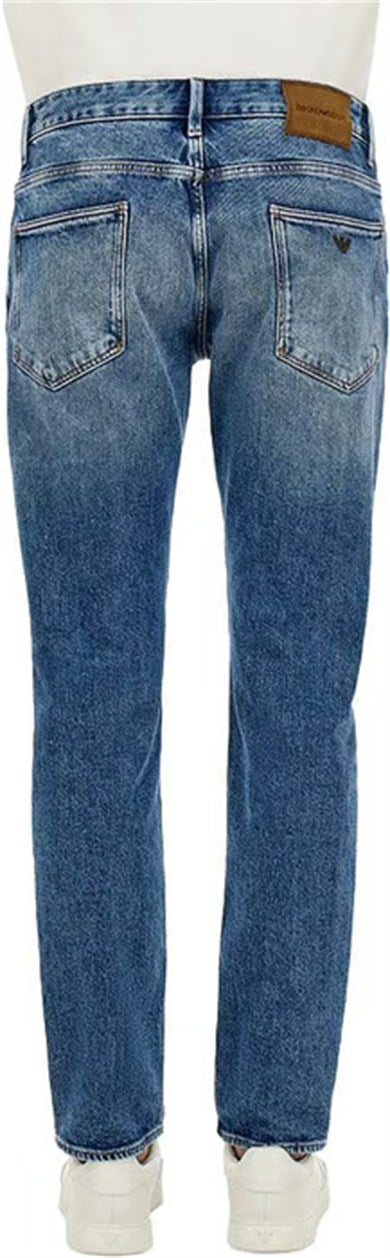 Emporıo Armani Erkek Slim Fit Beş Cepli Esnek Yıkamalı Denim Lacivert Jeans EM000121 AF27776-MB001