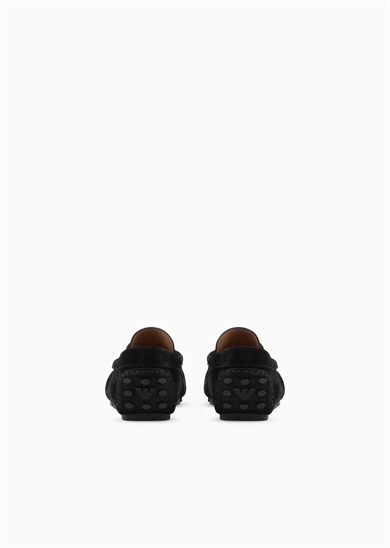 Emporıo Armani Erkek Süet Deri Bağcıksız Günlük Kullanım Siyah Ayakkabı EM003731 AF19687-UC001