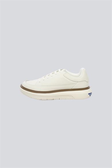 Emporıo Armani Erkek Topuk Kısmı Logo Desenli Kalın Rahat Taban Bağcıklı Beyaz Sneaker EM003067 AF10848-U0003