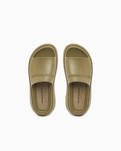 Emporıo Armani Erkek Ultra Hafif EVA İçerikli Yeşil Terlik EM005960 AF26000-U6253