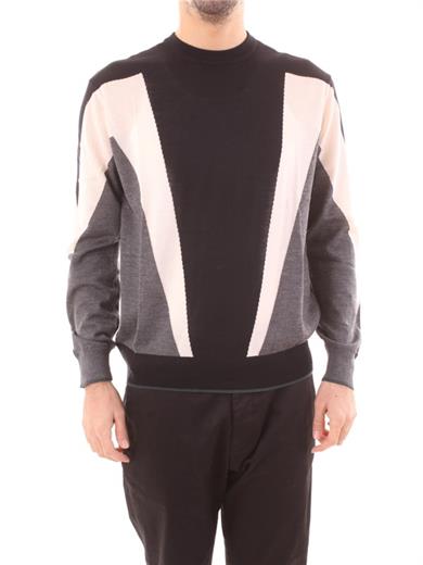 Emporıo Armani Erkek Yuvarlak Uzun Kollu Günlük Siyah Kazak 6L1MXM 1MBSZ-F948