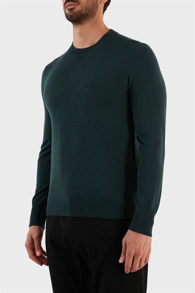 Emporıo Armani Erkek Yuvarlak Uzun Kollu Günlük Yeşil Kazak 6L1MXJ 1MBPZ-0586
