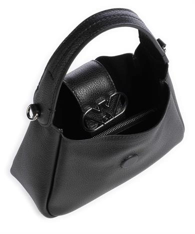 Emporıo Armani Kadın Deri Marka Logolu Askılıklı Fermuarlı Siyah Omuz Çantası Y3E235 YWQ9X-80001