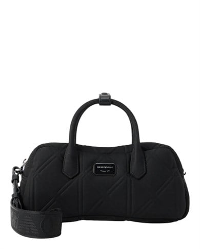 Emporio Armani Emporıo Armani Kadın Desenli Fermuar Kapamalı Çıkarılabilir Omuz Askılı Siyah Omuz Çantası EW003824 AF22792-UC001