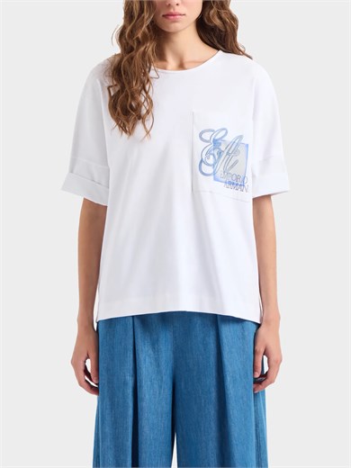Emporıo Armani Kadın Marka Logolu Kısa Kol Yuvarlak Yaka Beyaz T-Shirt 3D2M7X 2JJKZ-0100