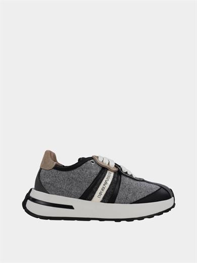 Emporıo Armani Kadın Rahat Taban Kontrast Detaylı Gri Sneaker EW003060 AF19772-M8242