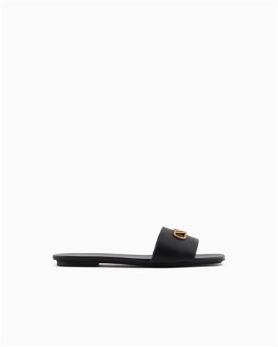 EMPORIO ARMANI Emporıo Armani Kadın Tek Kalın Bantlı Düz İnce Taban Siyah Terlik X3P846 XF271-00002
