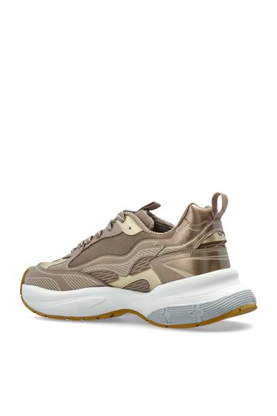 Emporıo Armani Kadın Yüksek ve Rahat Taban File Detaylı Logo İmzalı Bej Sneaker EW003056 AF19766-M6203