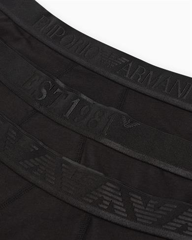 Emporıo Body Erkek Beli Lastikli Pamuklu Slim Fit 3lü Siyah Boxer EM000259 AF10780-MC061