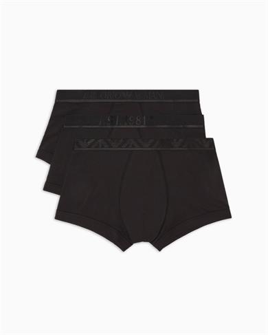 Emporıo Body Erkek Beli Lastikli Pamuklu Slim Fit 3lü Siyah Boxer EM000259 AF10780-MC061