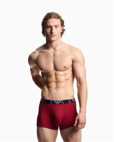 Emporıo Body Erkek Elastik Bel Bantlı Esnek Pamuklu Üçlü Paket Kırmızı Boxer EM000259 AF20668-M1189