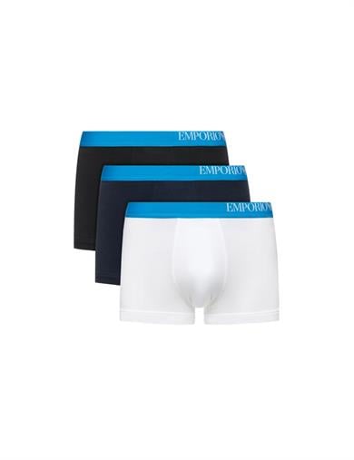 Emporio Armani Emporıo Body Erkek Marka Logolu Beli Lastikli Mavi Boxer 111357 CS713-BEY/SIY/MA