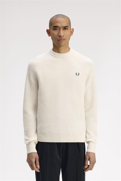Fred Perry Erkek Bisiklet Yaka Uzun Kol Pamuklu Regular Fit Beyaz Hırka K1548-560