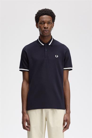 Fred Perry Erkek Kol ve Yaka Ucu Şerit Detaylı Kısa Kollu Lacivert T-Shirt M2-797