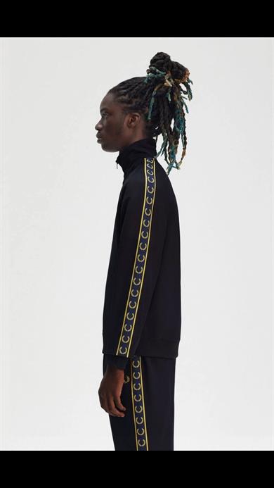 Fred Perry Erkek Omuzdan Kola Marka İşlemeli Huni Yaka Lacivert Ceket J5557-W75