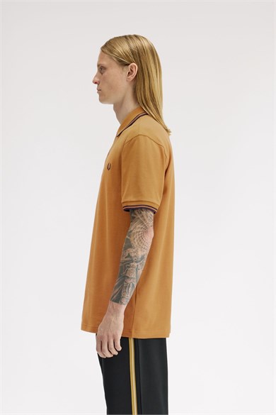 Fred Perry Erkek Regular Fit Yakası Çizgi Desenli Kısa Kollu T86 Polo Yaka T-Shirt M3600P-T86