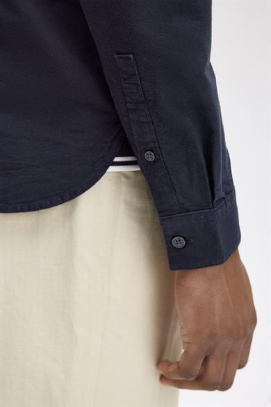 Fred Perry Erkek Regular Fit Cep Detaylı Düz Uzun Kollu Lacivert Gömlek M5516-608
