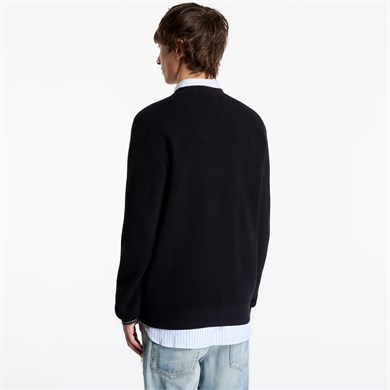 Fred Perry Erkek Sol Göğüste İşlenmiş Defne Çelengi Logosu Yuvarlak Yaka Uzun Kol Siyah Sweater K6507-198
