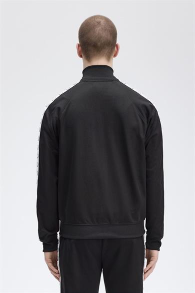Fred Perry Erkek Dik Yaka Fermuar Kapamalı Omuzdan Kola Logo Detaylı Siyah Ceket J4620-198