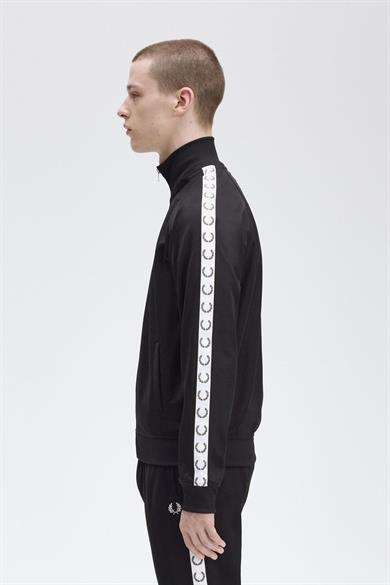 Fred Perry Erkek Dik Yaka Fermuar Kapamalı Omuzdan Kola Logo Detaylı Siyah Ceket J4620-198