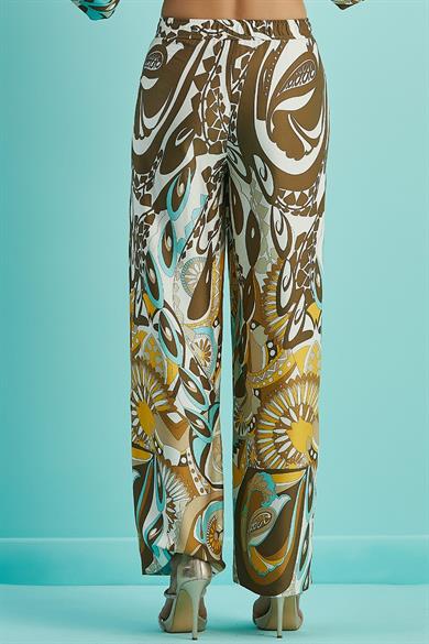 Guıtar Kadın Desenli Beli Yüksek Rakat Çok Renkli Pantolon JGU24261-PANT-MULTİ