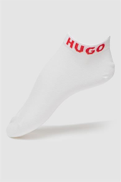 HUGO Erkek Düz Renk Logolu Beyaz Çorap 50516405-100