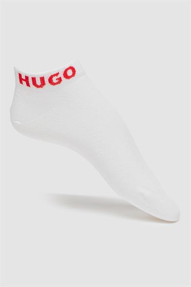 HUGO Erkek Düz Renk Logolu Beyaz Çorap 50516405-100