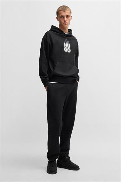 HUGO Erkek Slim Fit İp Bağlamalı Lastikli Dar Paça Günlük Siyah Pantolon 50530435-001
