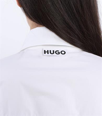 HUGO Kadın Gömlek Yaka  Rahat Kesim Beyaz Elbise 50489294-100