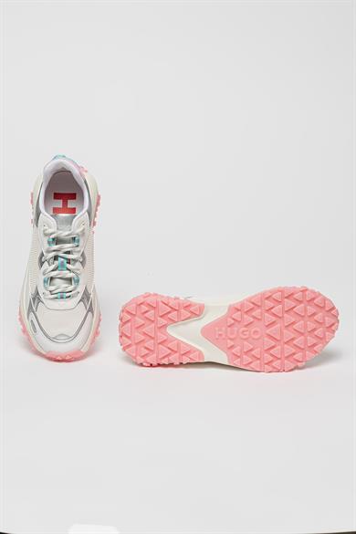 HUGO Kadın Marka Logolu Bağcıklı Kaydırmaz Tabanlı Günlük Gri Sneaker 50516936-102