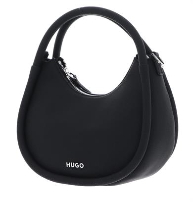 HUGO Kadın Metal Logolu Çıkarılabilir Çapraz Askılı Fermuarlı Siyah Omuz Çantası 50516927-001