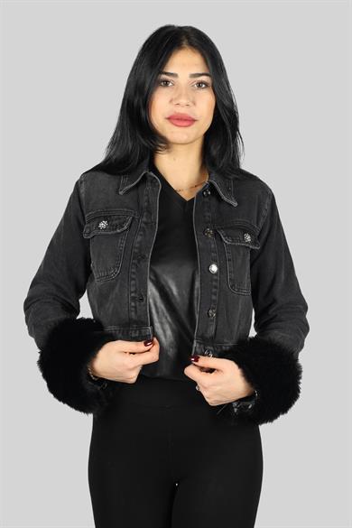 Lıu Jo Kadın Marka Logolu Günlük Kullanım Siyah Ceket UF3078D4488-88257
