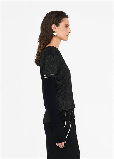 Lıu Jo Kadın Normal Kalıp V Yaka Uzun Kollum Örme Siyah Kazak TF5027MS49I-A4348