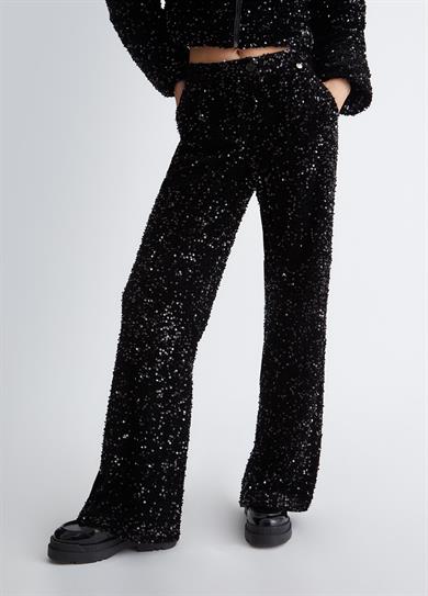 Lıu Jo Kadın Yüksek Bel Slim Rahat Siyah Pantolon MF3254J4591-22222