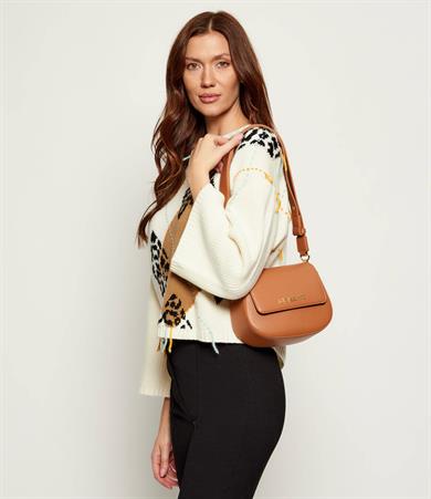 Love Moschino Kadın Deri Ayarlanabilir Askı Metal Logo Bej Omuz Çantası JC4374PP0NKF0-200