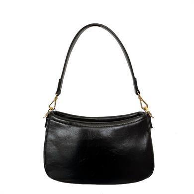 Love Moschino Kadın Kalın Kısa Kulp Deri Fermuar Kapama Siyah Omuz Çantası JC4381PP0NKT0-000