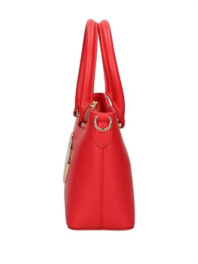Love Moschino Kadın Kalp Desenli Metalik Logo Çıkarılabilir Uzun Askılı %100 Deri Kırmızı Omuz Çantası JC4364PP0NKG0-500