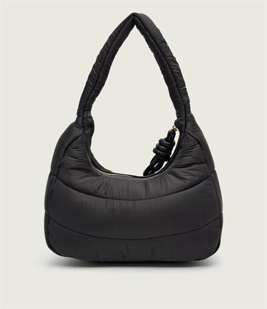 Love Moschino Kadın Kumaş Kapitoneli Metal Tokalı Fermuar Kapama Siyah Omuz Çantası JC4349PP0NKY1-00A