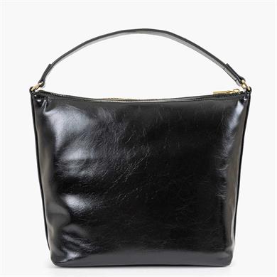 Love Moschino Kadın Logolu Deri Fermuarlı Günlük Kullanım Siyah Omuz Çantası JC4384PP0NKT0-000