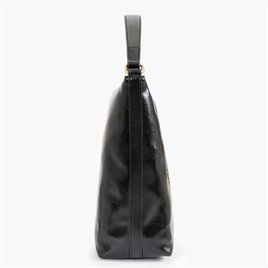 Love Moschino Kadın Logolu Deri Fermuarlı Günlük Kullanım Siyah Omuz Çantası JC4384PP0NKT0-000