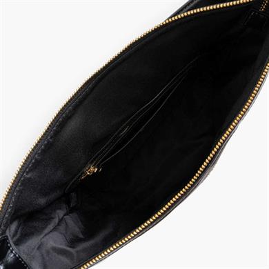 Love Moschino Kadın Logolu Deri Fermuarlı Günlük Kullanım Siyah Omuz Çantası JC4384PP0NKT0-000