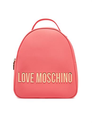 Love Moschino Kadın Marka Yazı Gold Desenli Uzun Ayarlanabilir Sırt Askılı Turuncu Sırt Çantası JC4197PP1MKD0-464