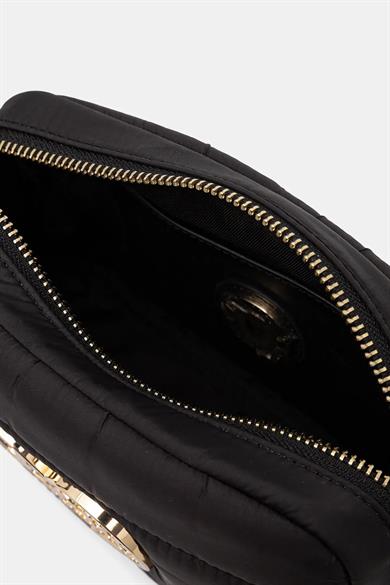 Love Moschino Kadın Metal Logo Fermuar Kapama Deri Kısa Kulp Siyah Omuz Çantası JC4352PP0NKY1-00A