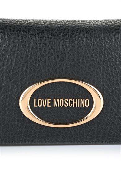 Love Moschino Kadın Metal Logo Fermuar Kapama Deri Kısa Kulp Siyah Omuz Çantası JC4339PP0NK14-00A