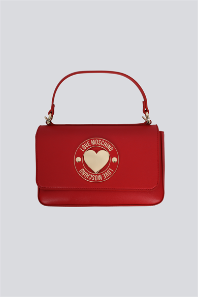 Love Moschino Kadın Metalik Logo Desenli Çıkarılabilir Uzun Omuz Askılı Kırmızı Omuz Çantası JC4367PP0NKG0-500