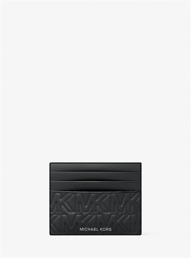 Michael Kors Erkek Logolu Deri Kart Bölmeli Günlük Kullanım Siyah Cüzdan 39R6SHDD2L-BLACK