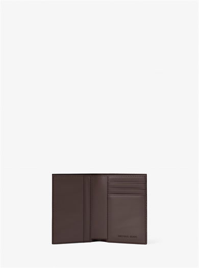 Michael Kors Erkek Nakit Para Bölmeli Monogram Logo Desenli Kanvas Kahverengi Cüzdan 39R6LHDF0B-HUSK